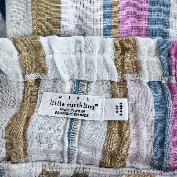 NWT Rise Little Earthling Organic Striped Romper Girl size 4-5 - Picture 6 of 9